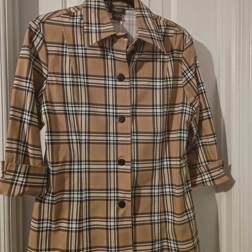 Plaid Button-Up Women's Top